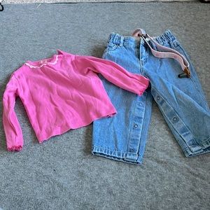 Shirt, suspenders, and pant kids set, size 18-24 months